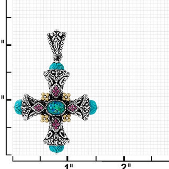 Barbara Bixby Opal Turquoise Cross NWOT - Picture 11 of 14